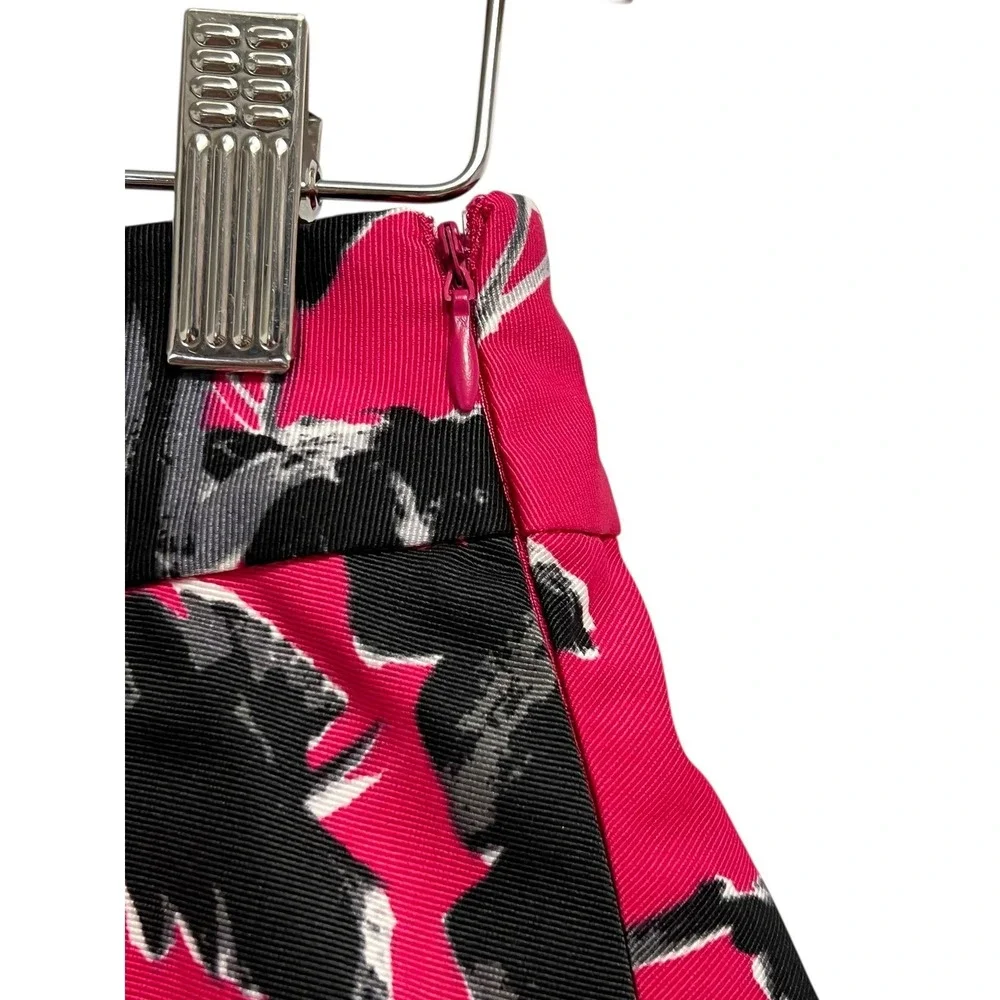 Isaac Mizrahi IMNYC Top Skirt Set Womens S/4 Pink Black Floral Garden Party Bold